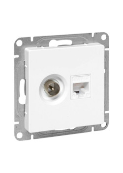 Механизм роз. TV+RJ45 (cat5), бел. Эпика EKF