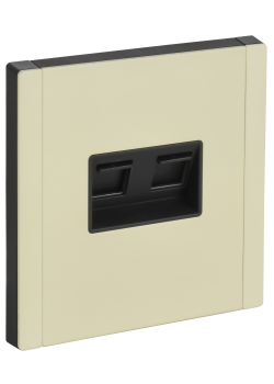 FORTE&PIANO Розетка двойная RJ11+RJ45 кат.5E FP835M металл слоновая кость IEK