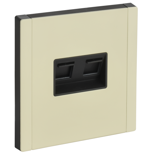 FORTE&PIANO Розетка двойная RJ11+RJ45 кат.5E FP835M металл слоновая кость IEK