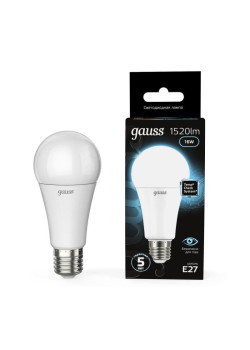 Лампа светодиодная Black 16Вт A60 грушевидная 4100К нейтр. бел. E27 1520лм GAUSS 102502216