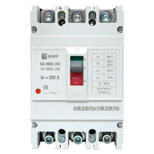 ВА-99МL 250/200А 3P 20кА EKF Basic ВА-99МL 250/200А 3P 20кА EKF Basic
