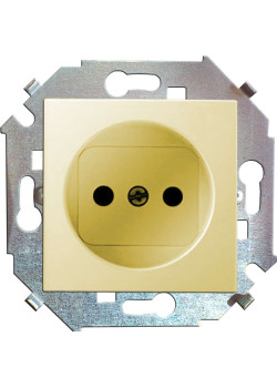 Розетка 1-м СП Simon 15 16А IP20 250В без заземл. защ. шторки винтов. клеммы механизм сл. кость Simon 1591444-031