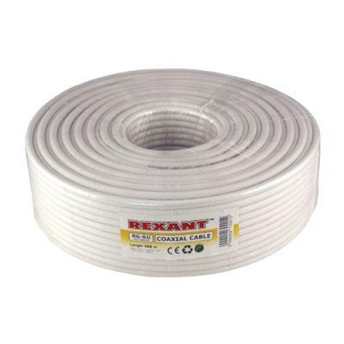 Кабель RG-6U+CU Cu/AL/Cu 48х0.12 75 Ом бухта Б (м) REXANT 01-2221 Кабель RG-6U+CU Cu/AL/Cu 48х0.12 75 Ом бухта Б (м) REXANT 01-2221