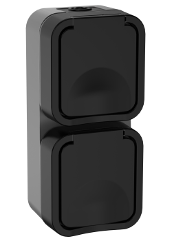 TORS Розетка 2-местная вертикальная 16А IP55 TS132 графит IEK