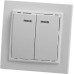 Выключатель 2-клавишный с индикатором STEKKER, PSW10-9002-01, 250В, 10А, серия Эрна, белый