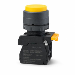 Кнопка выпирающая SB-35 с фиксацией 1NO желтая IP65