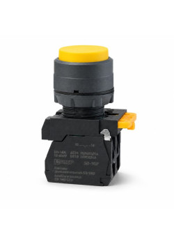 Кнопка выпирающая SB-35 с фиксацией 1NO желтая IP65