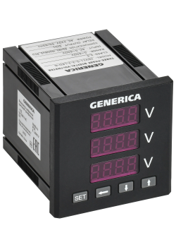 Вольтметр цифровой щитовой трехфазный DO RS-485 72х72мм LED GENERICA