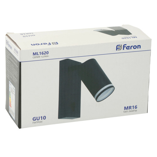 Светильник Feron ML1620 LUNA 35W, 230V, GU10, чёрный Светильник Feron ML1620 LUNA 35W, 230V, GU10, чёрный