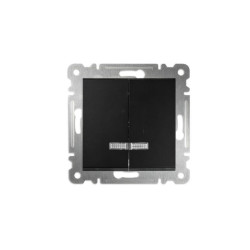 Выключатель 2-кл с подсвет. СП 10А IP20 250В механизм Karea черн. Makel 57054023