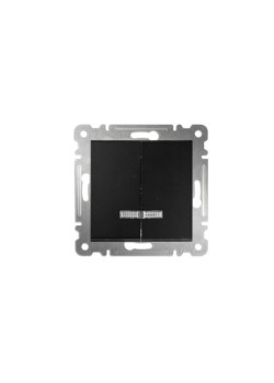 Выключатель 2-кл с подсвет. СП 10А IP20 250В механизм Karea черн. Makel 57054023