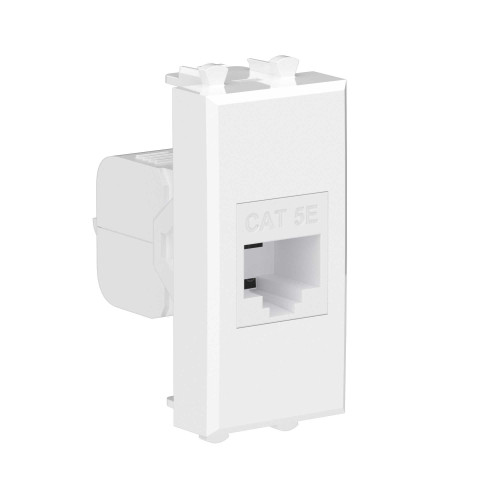 Компьютерная розетка RJ-45 без шторки модульная, кат.5е, Avanti, белое облако, 1 модуль Компьютерная розетка RJ-45 без шторки модульная, кат.5е, Avanti, белое облако, 1 модуль