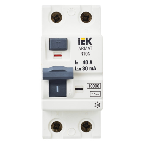 ARMAT Выключатель дифференциального тока R10N 2P 40А 30мА тип AC IEK