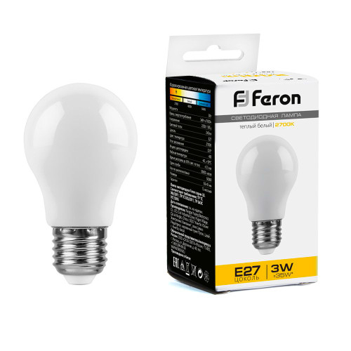Лампа светодиодная Feron LB-375 E27 3W матовая 230V 2700K