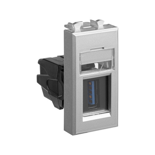 USB 3.0 розетка модульная, тип А-А, Avanti, закаленная сталь, 1 модуль USB 3.0 розетка модульная, тип А-А, Avanti, закаленная сталь, 1 модуль
