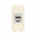 Компьютерная розетка RJ-45 без шторки модульная, кат.6 экранированная, Avanti, ванильная дымка, 1 модуль