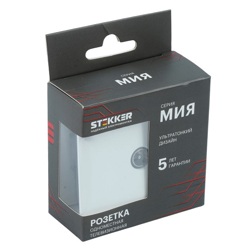 Розетка телевизионная 1-местная (механизм), STEKKER, 75 Ом, 5-862МГц, серия Мия, RST00-3108-01, белая магнолия Розетка телевизионная 1-местная (механизм), STEKKER, 75 Ом, 5-862МГц, серия Мия, RST00-3108-01, белая магнолия