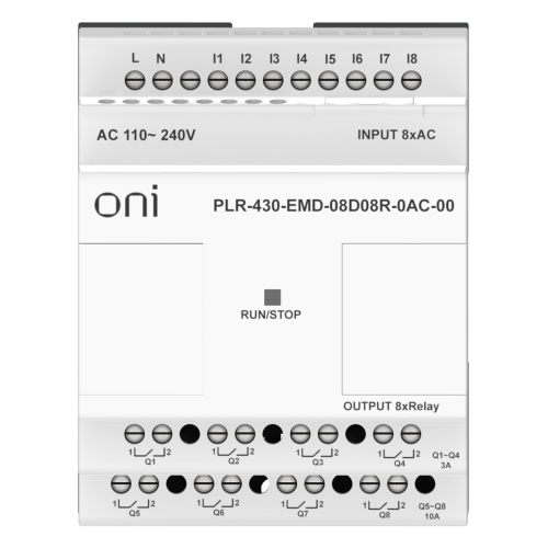 ПЛК 430 Модуль расширения входов выходов 8 DI 8 RO 220В AC ONI ПЛК 430 Модуль расширения входов выходов 8 DI 8 RO 220В AC ONI