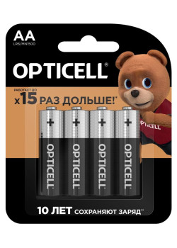 Элемент питания алкалиновый AA/LR6 (блист. 4шт) Basic Opticell 5051001