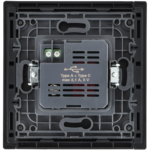 FORTE&PIANO Розетка USB A+C 3,1А FP650M металл шампань IEK FORTE&PIANO Розетка USB A+C 3,1А FP650M металл шампань IEK
