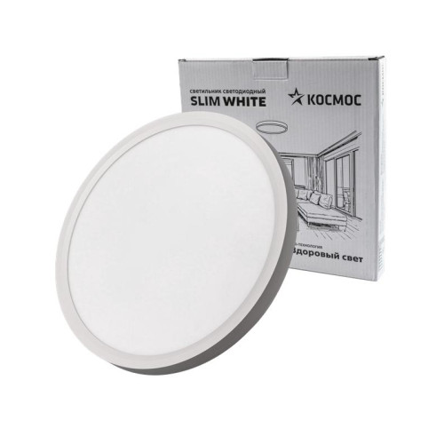 Светильник светодиодный SLIM WHITE 28Вт 4500К IP40 2398лм 230В 300х25мм КОСМОС KSlim28w_W4500K