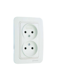 Розетка 2-м СП Lillium 16А IP20 без заземл. бел./бел. Makel 70017