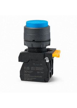 Кнопка выпирающая SB-35 с фиксацией 1NC синяя IP65