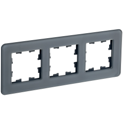 BRITE Рамка 3-местная РУ-3-2-Бр стекло графит RE IEK