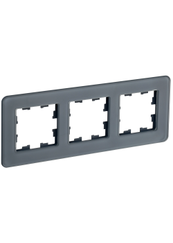 BRITE Рамка 3-местная РУ-3-2-Бр стекло графит RE IEK