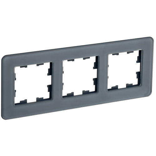 BRITE Рамка 3-местная РУ-3-2-Бр стекло графит RE IEK