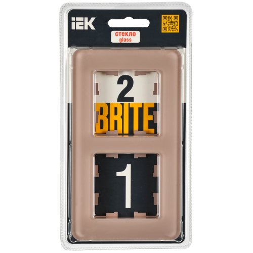 BRITE Рамка 2-местная РУ-2-2-Бр стекло дымчатый RE IEK BRITE Рамка 2-местная РУ-2-2-Бр стекло дымчатый RE IEK