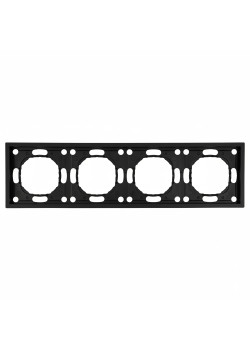 Рамка STEKKER, PFR00-5004-05 4-местная, серия Эмили, черный уголь, soft touch