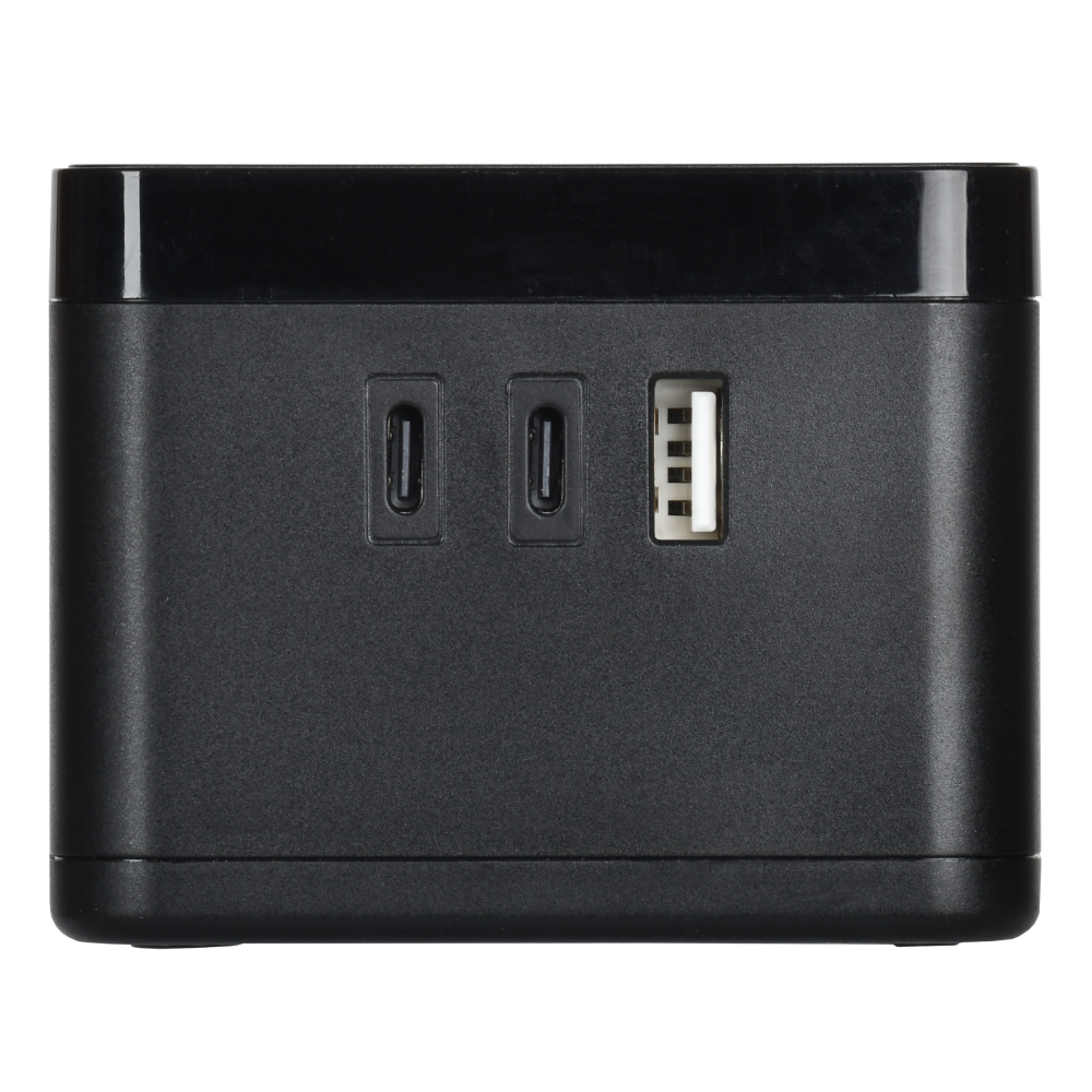 Удлинитель с беспроводной зарядкой 10Вт У02К 2 места 2P+PE 1,3м 3х1,0мм2 16А/250В USB A+C черный DOMINIC IEK