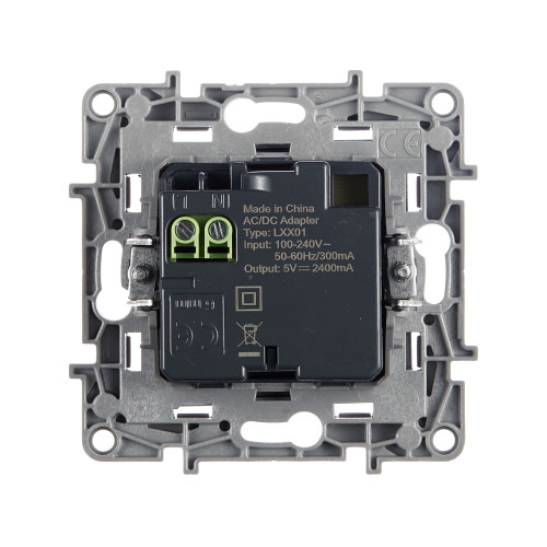 ETIKA Розетка USB A+A 15Вт антрацит
