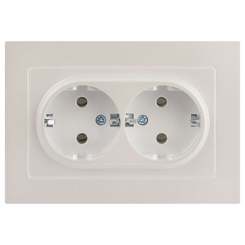 Розетка 2-м СП Accent 6-205-06 16А IP20 250В 2P+E Schuko AL/CU перламутр. Intro Б0063495