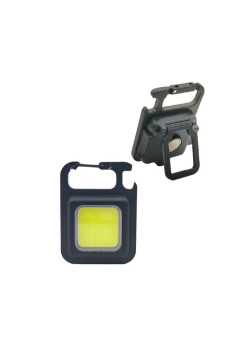 Фонарь-брелок аккумуляторный походный кемпинг 6Вт COB LED Li-po 502030 200мА.ч USB-шнур type C корпус ABS-пластик алюм. открывалка магнит на корпусе карабин регулируемая подставка КОСМОС KOC207Lit