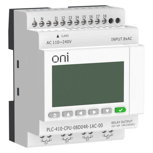 ПЛК 410 Модуль ЦПУ 8 DI 4 RO 220В AC с Ethernet портом с экраном ONI