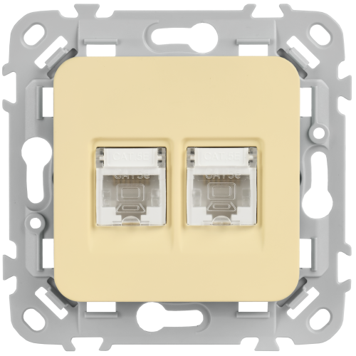 FLITE Розетка 2-местная компьютерная RJ45 категория 5Е UTP РК5е-2-0-ФлН навахо IEK FLITE Розетка 2-местная компьютерная RJ45 категория 5Е UTP РК5е-2-0-ФлН навахо IEK