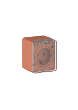 ATLASDESIGN PROFI IP54 О/У РОЗЕТКА с заземлением со шторками, 16А, ТЕРРАКОТОВЫЙ