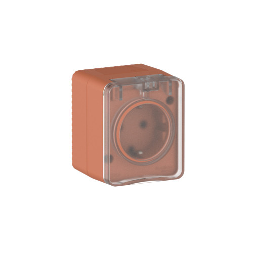 ATLASDESIGN PROFI IP54 О/У РОЗЕТКА с заземлением со шторками, 16А, ТЕРРАКОТОВЫЙ