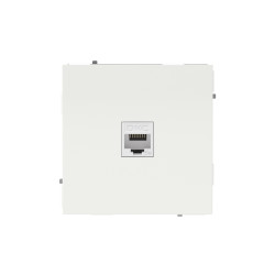 Компьютерная розетка RJ-45 без шторки, кат.5е одинарная, KANT, белая магнолия