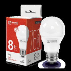 Лампа светодиодная/ Лампа светодиодная LED-A60-VC 8Вт 230В Е27 4000К 760Лм IN HOME