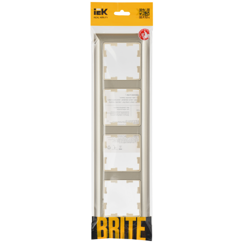 BRITE Рамка 4-местная РУ-4-Бр бежевый/шампань IEK BRITE Рамка 4-местная РУ-4-Бр бежевый/шампань IEK