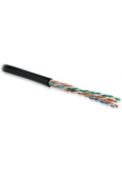 Кабель витая пара U/UTP кат.5E 4х2х24AWG solid PE Outdoor UUTP4-C5E-S24-OUT-PE-BK-500 черн. (м) Hyperline 49118