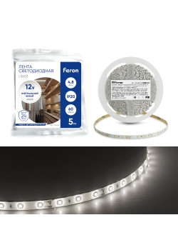 Светодиодная LED лента Feron LS603, 60SMD(2835)/m 4.8W/m 12V 5m 4000К