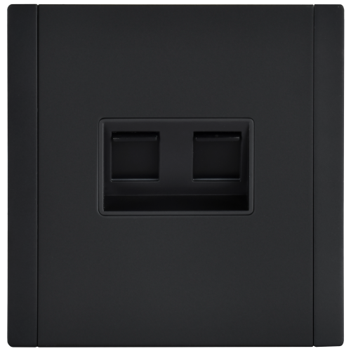 FORTE&PIANO Розетка компьютерная двойная RJ45 кат.5E FP133M металл черный IEK FORTE&PIANO Розетка компьютерная двойная RJ45 кат.5E FP133M металл черный IEK
