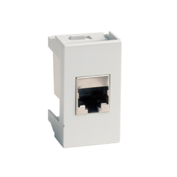 Компьютерная розетка RJ-45, кат. 5е, экранированная, 8P8C, ЭУИ Вива(Viva), белая, 1 модуль
