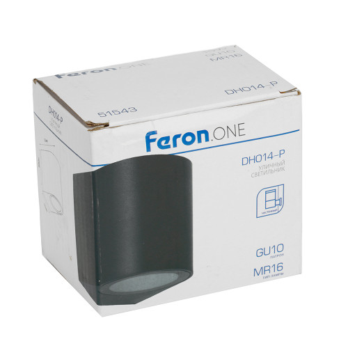 Светильник садово-парковый Feron.ONE DH014-P,на стену, GU10 220-240V, черный пластик