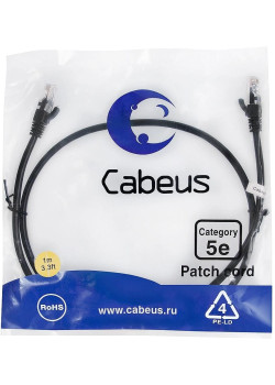 Cabeus PC-UTP-RJ45-CAT.5E-1M-BK