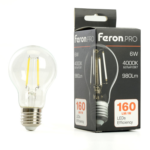 Лампа светодиодная Feron.PRO LB-1106 Шар E27 980LM 6W 175-265V 4000K Лампа светодиодная Feron.PRO LB-1106 Шар E27 980LM 6W 175-265V 4000K